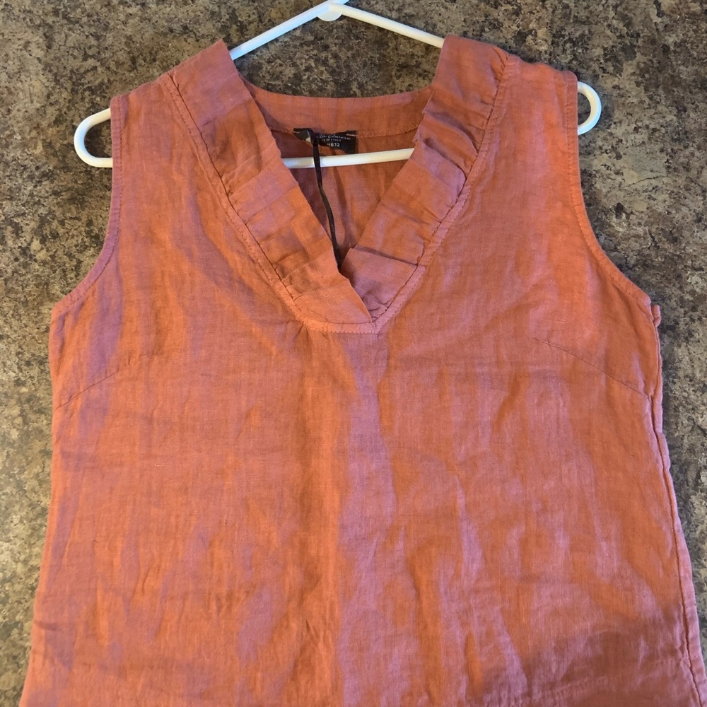 Rust Linen Tank Top - Picture 2 of 2